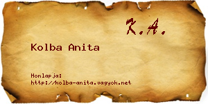 Kolba Anita névjegykártya